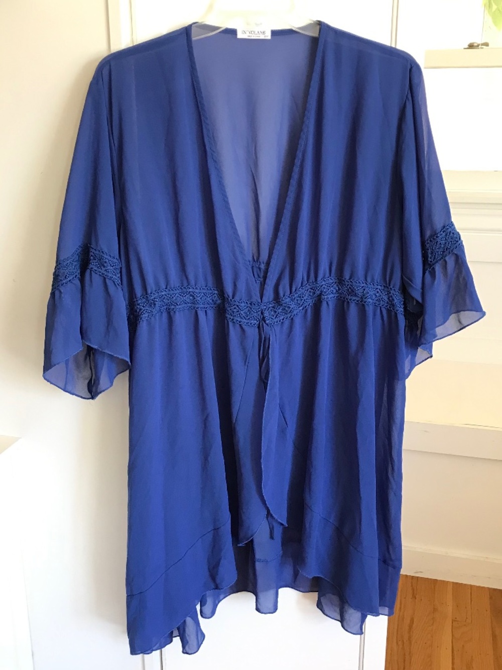 IN’VOLAND Kimono Cardigan Tunic Sheer Crochet Coverup Women’s Plus Size 22 - 2X